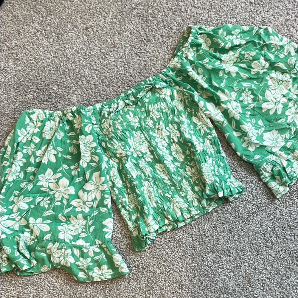 Billabong Floral Off-Shoulder Smocked Top